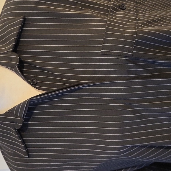 Italian Black Pinstripe Oversized Shirt Dress By Amici For Baci - Picture 2 of 7